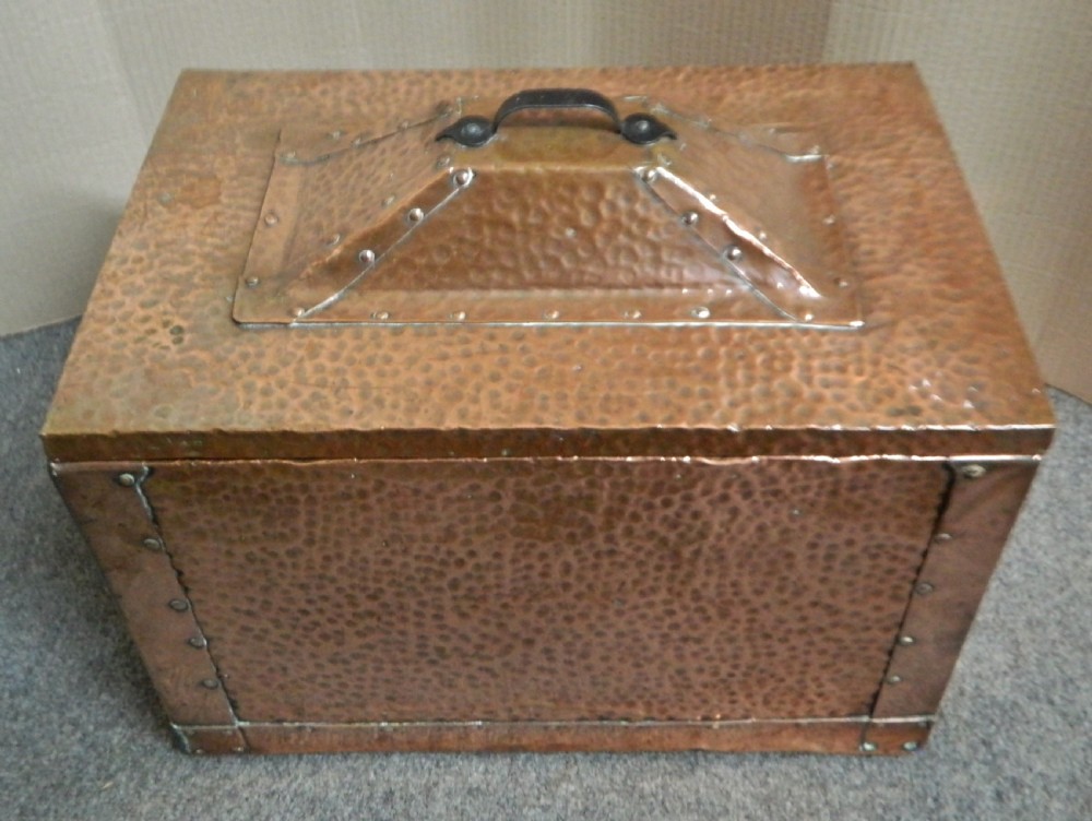Arts & Crafts copper coal box View VI