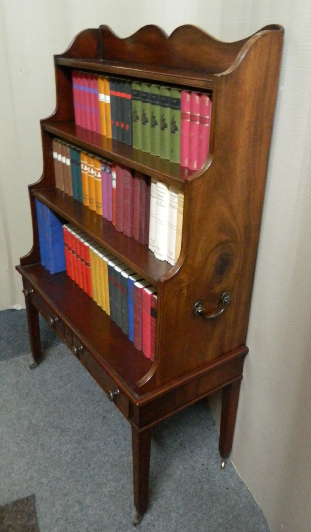 Mahogany waterfall bookcase