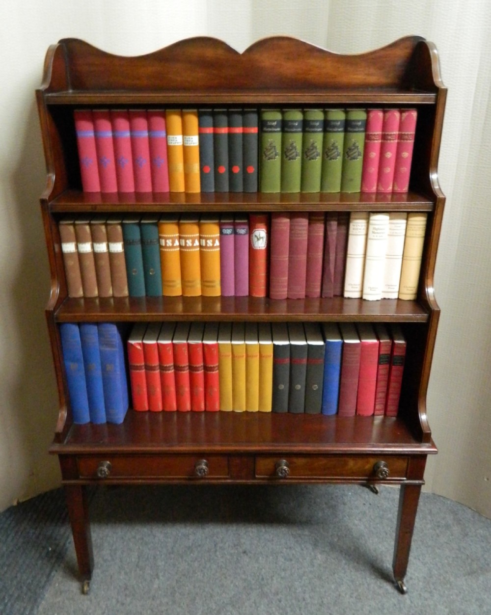 Mahogany waterfall bookcase View III