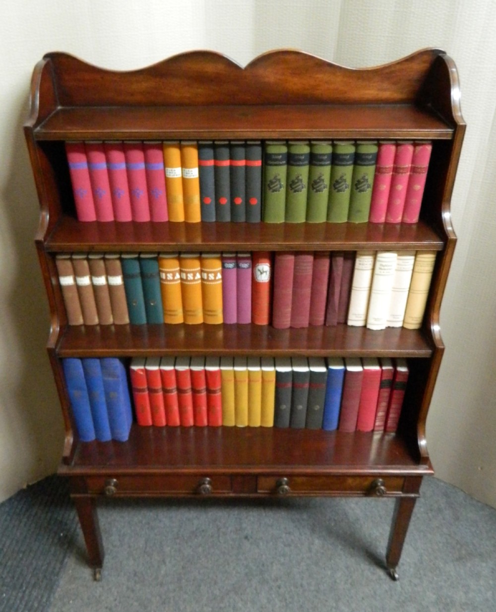 Mahogany waterfall bookcase View V