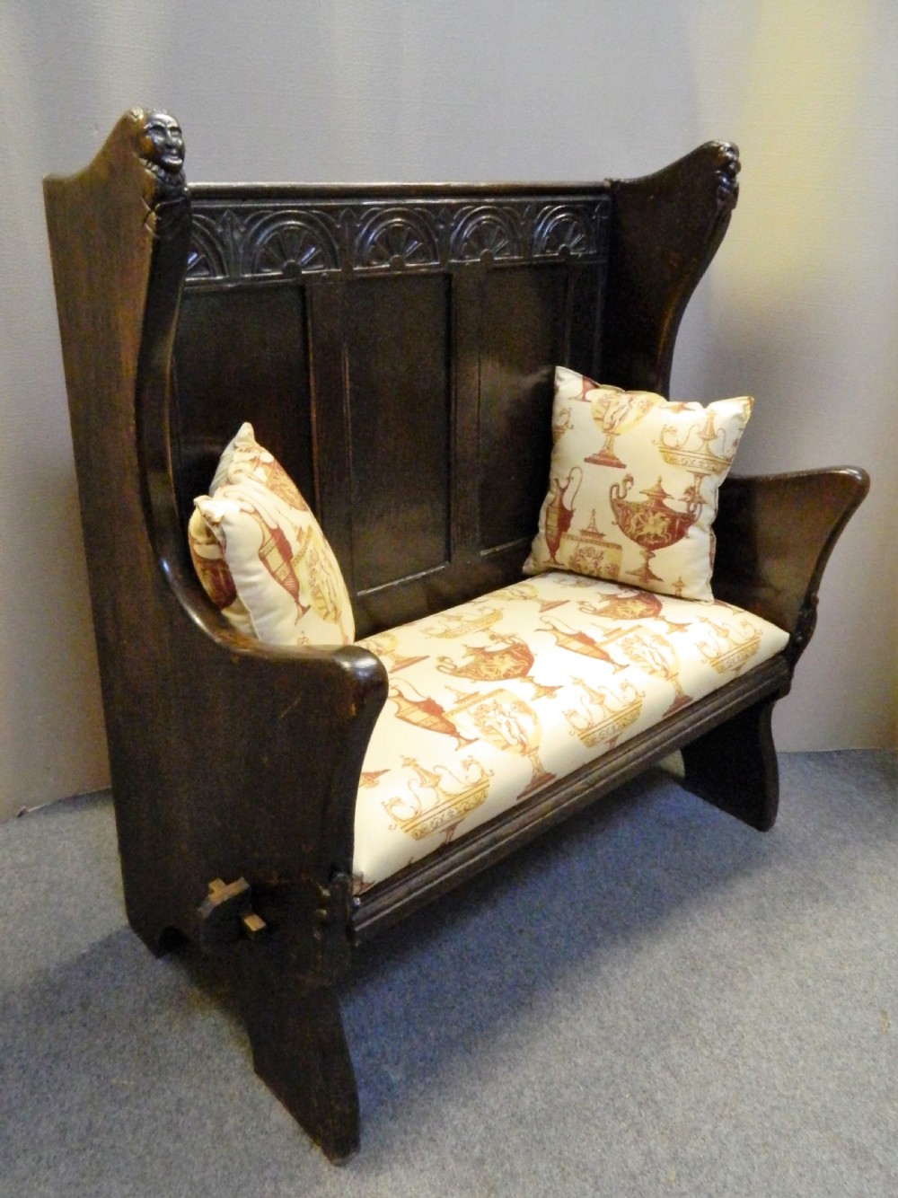 carved oak settle View V