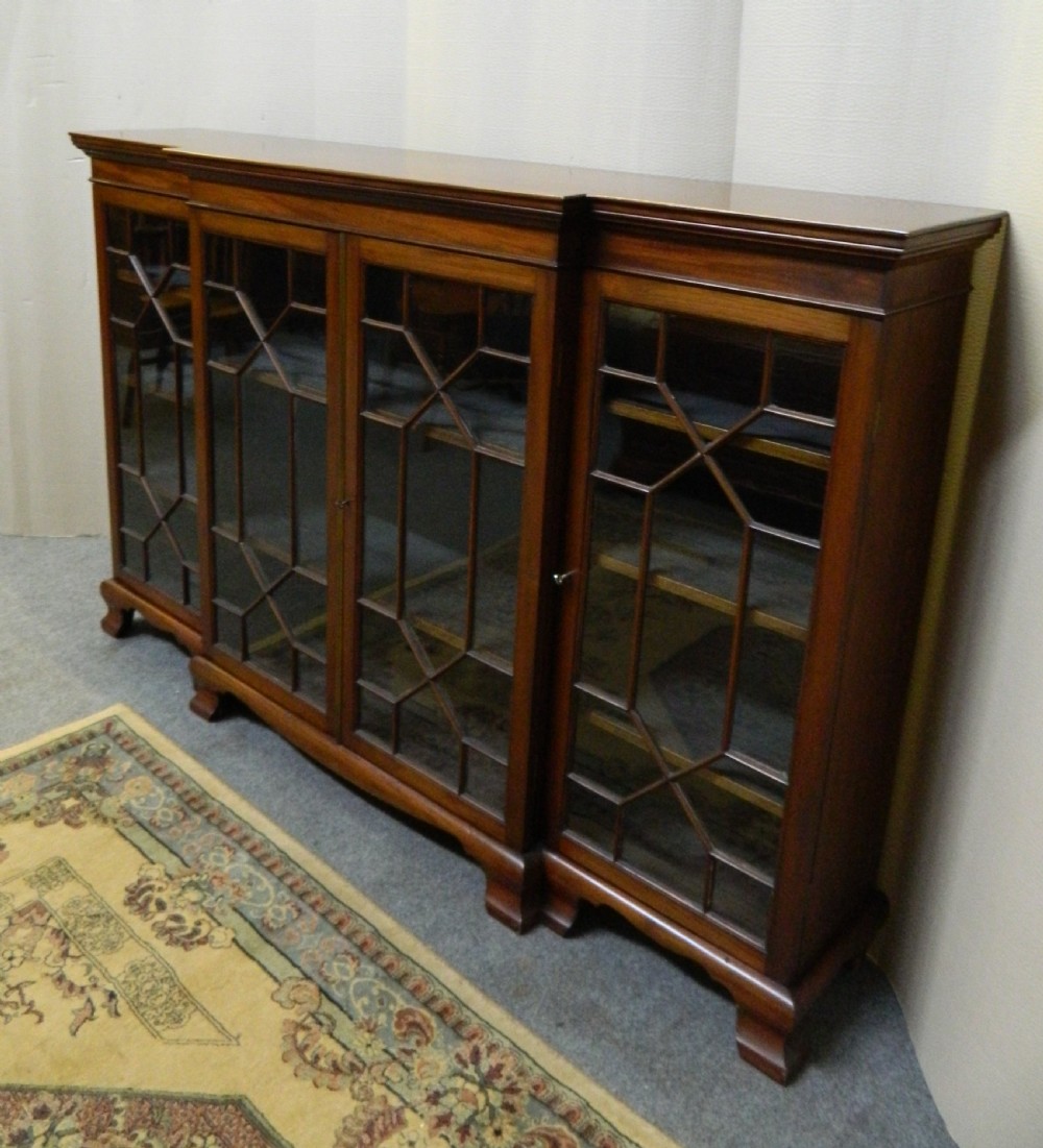 mahogany breakfront bookcase View III