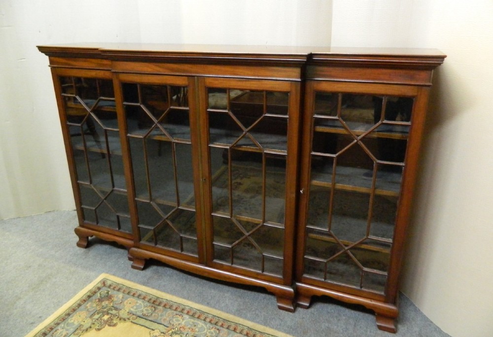 mahogany breakfront bookcase View IV