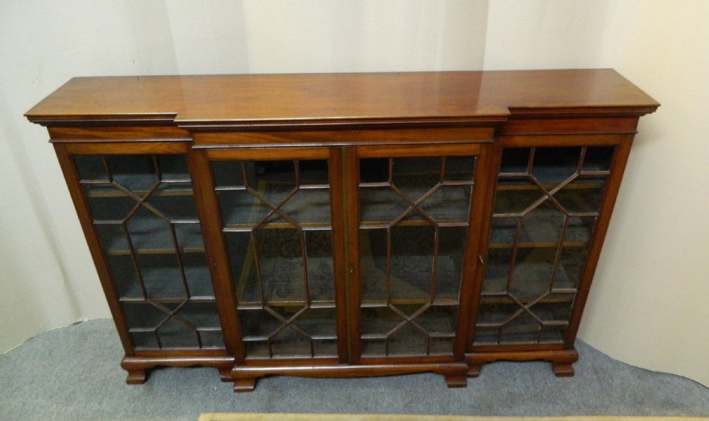 mahogany breakfront bookcase View V