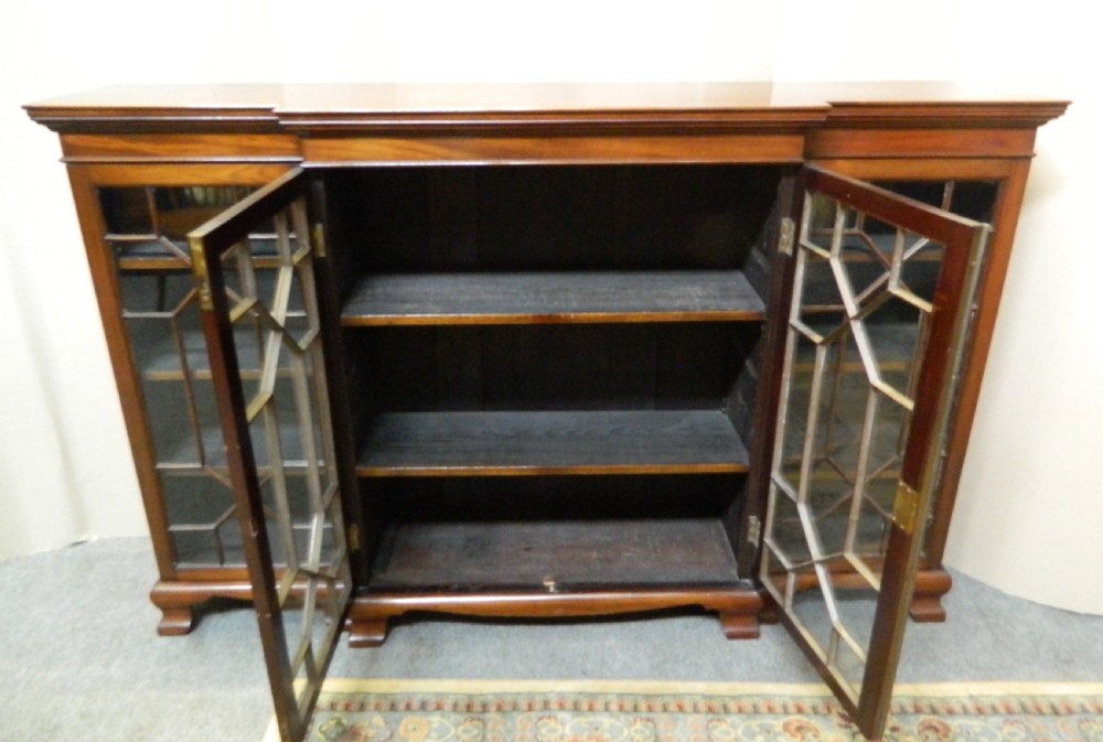 mahogany breakfront bookcase View VI