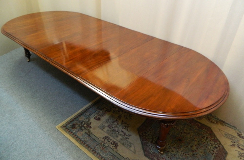 large 11' mahogany extending dining table View II