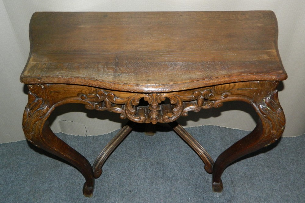 marble top oak console table View VI