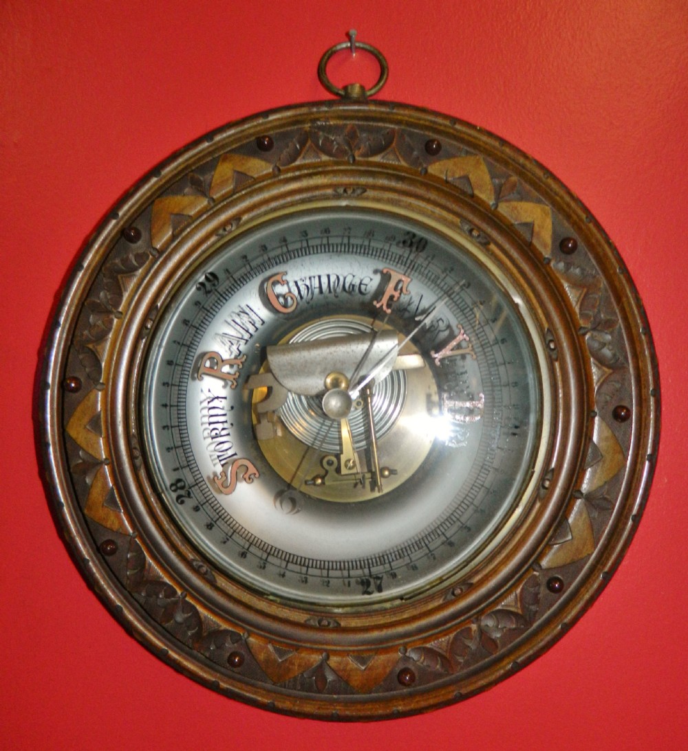 large aneroid skeleton barometer