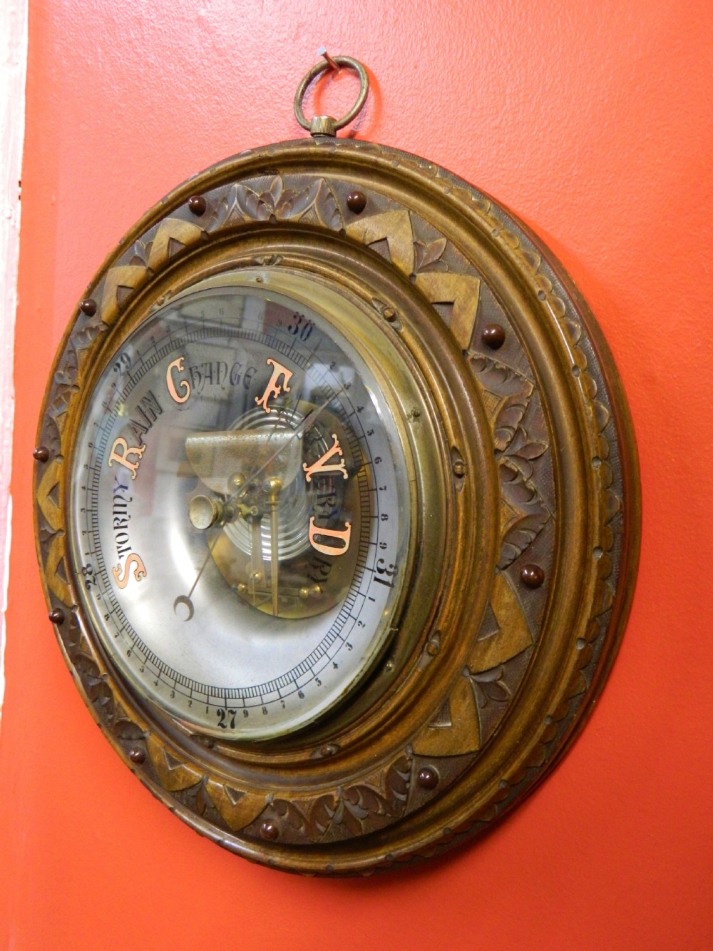 large aneroid skeleton barometer View II