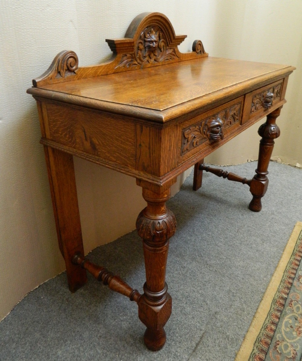 carved oak green man table View III