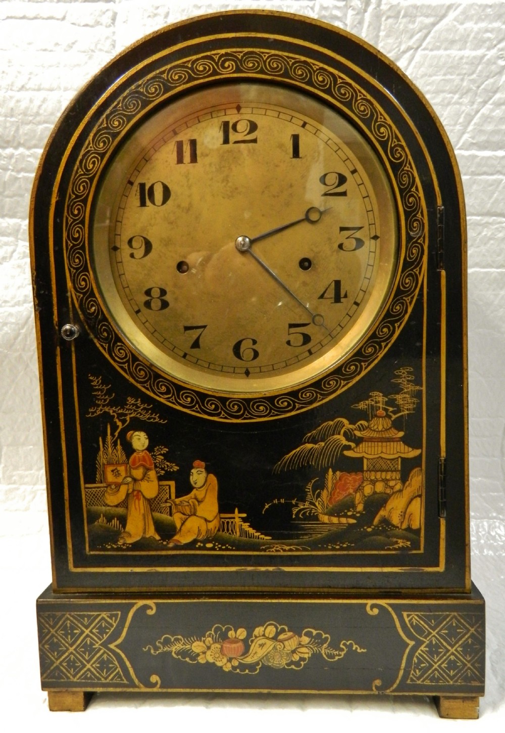 large Chinoiserie bracket clock View V