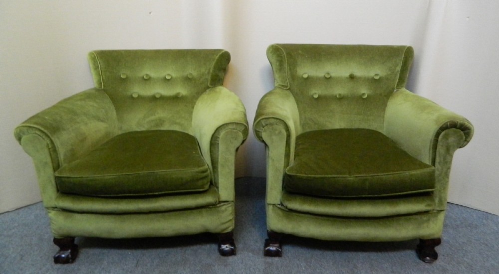 Pair of low armchairs
