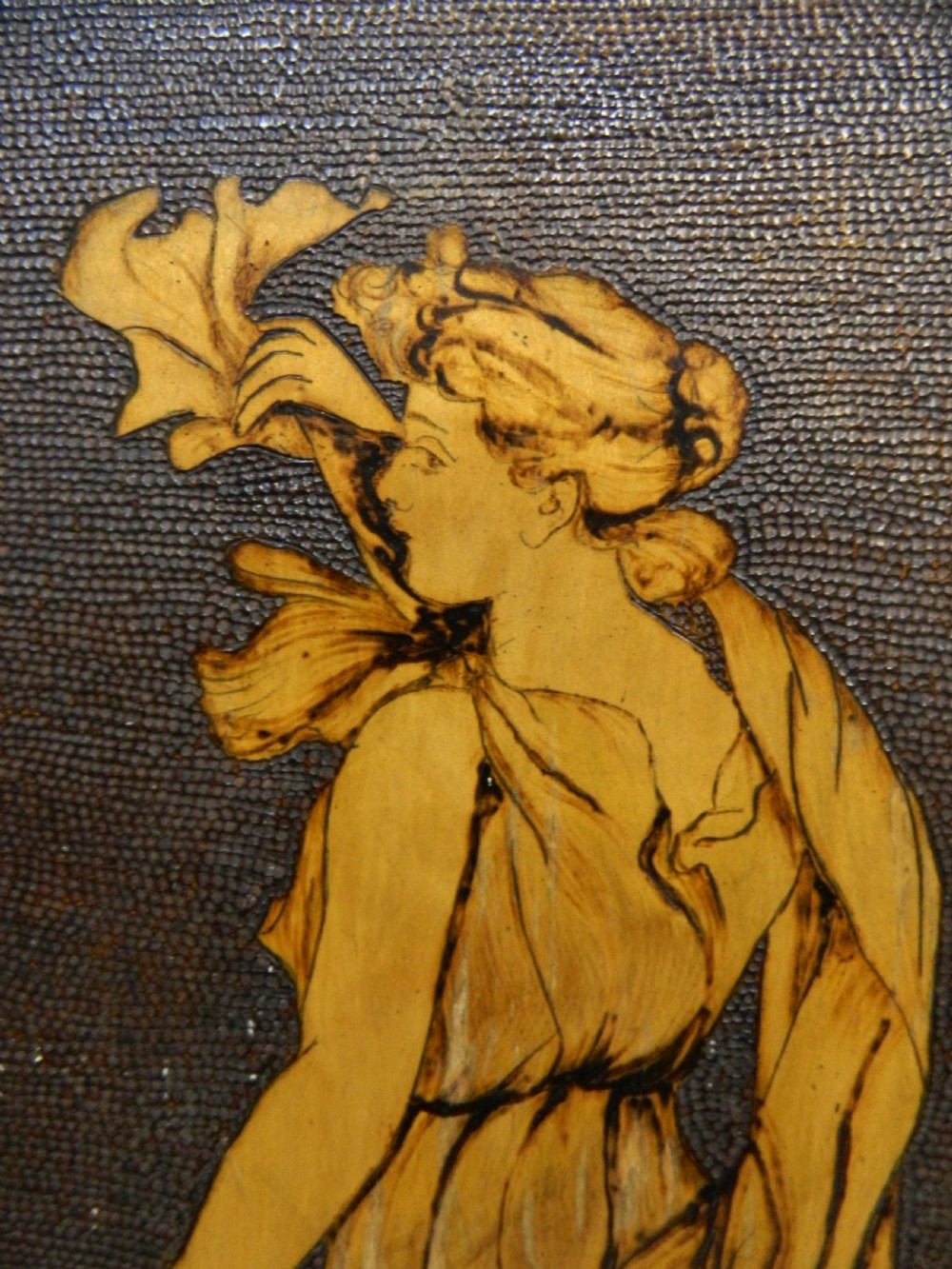 pair of Arts & Crafts poker work wall panels View IV