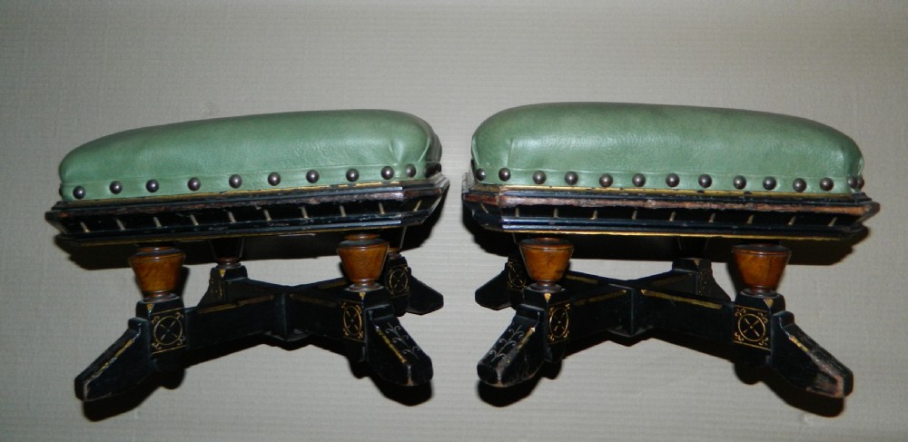 pair of aesthetic foot stools in the manner of Lamb of Manchester View V