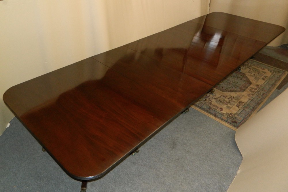 large 15' mahogany triple pedestal dining table View II