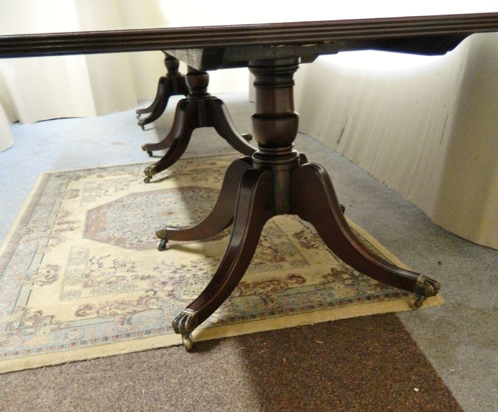 large 15' mahogany triple pedestal dining table View V