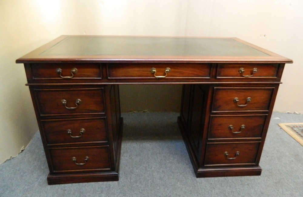 mahogany pedestal desk View II