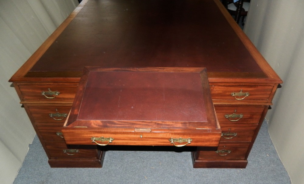 large mahogany partners desk View IV