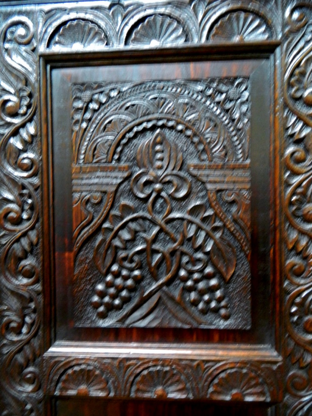 carved oak corner cupboard View III