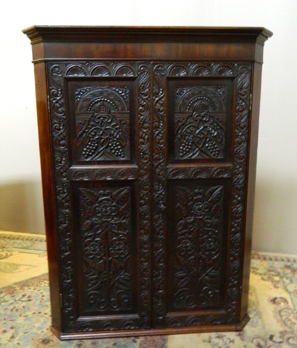 carved oak corner cupboard View VI