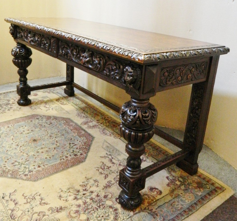 large carved oak serving table by Edwards & Roberts View IV