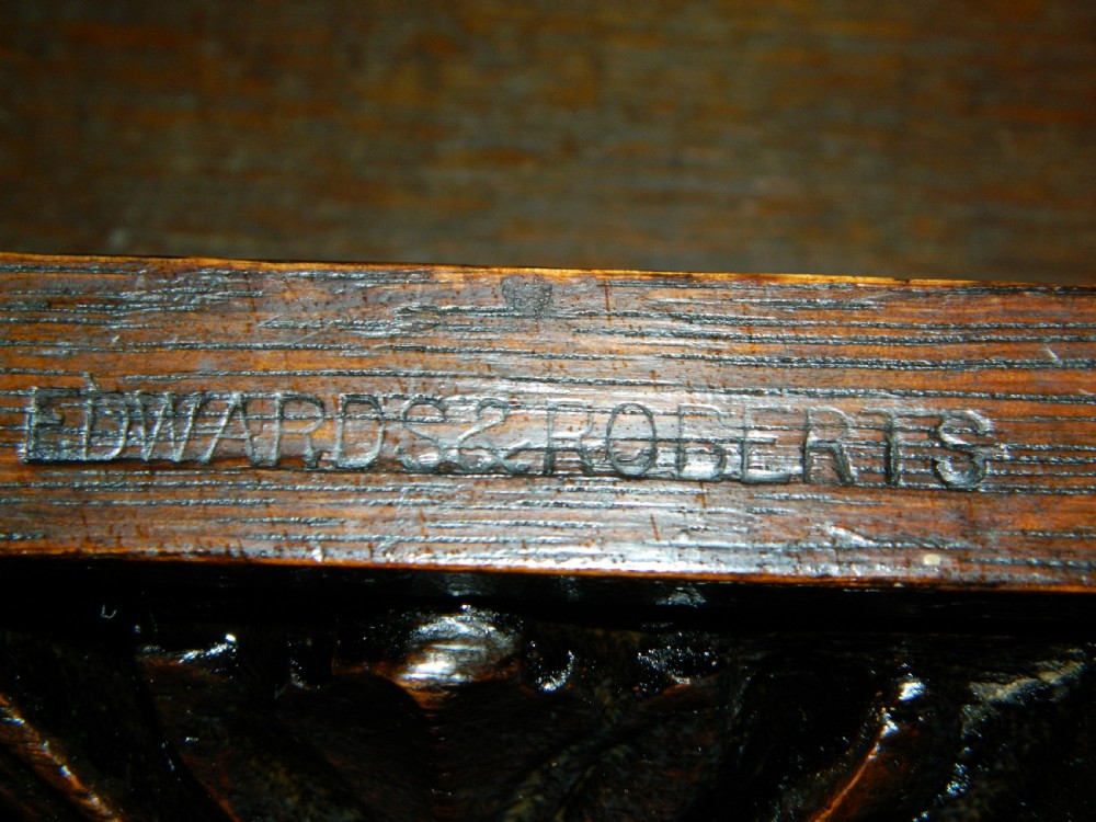 large carved oak serving table by Edwards & Roberts View V