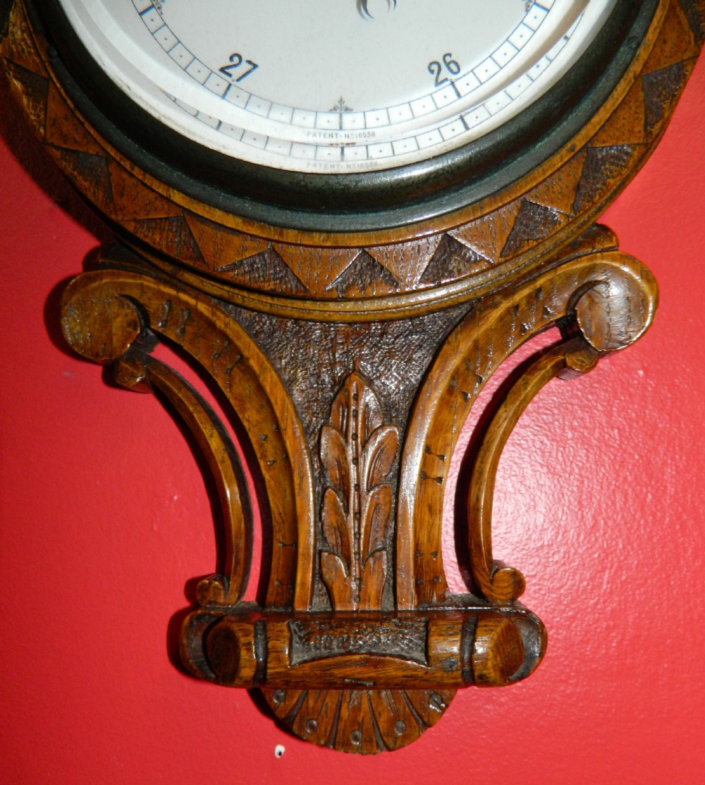 carved oak barometer View IV