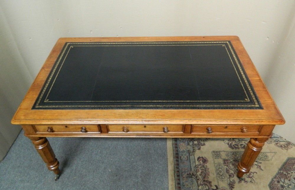 oak library table View V