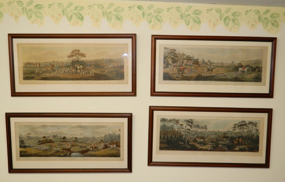 set of 4 Fox hunting engravings by Thomas Sutherland