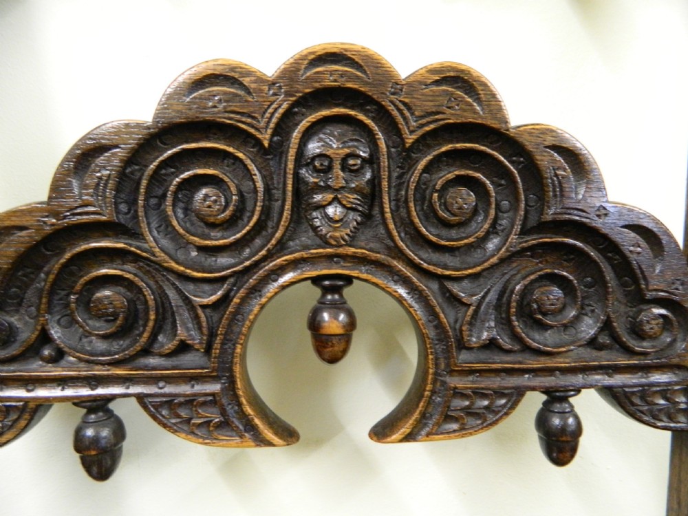 set of 8 carved oak chairs View III
