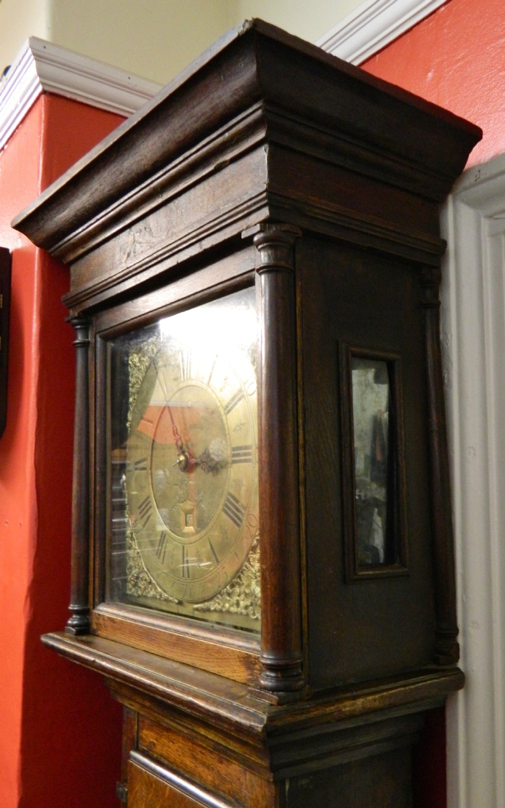 small early oak grandfather clock  - Thomas Storer, Derby View III