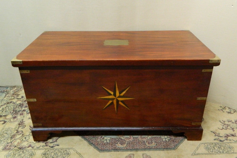 mahogany brass bound trunk