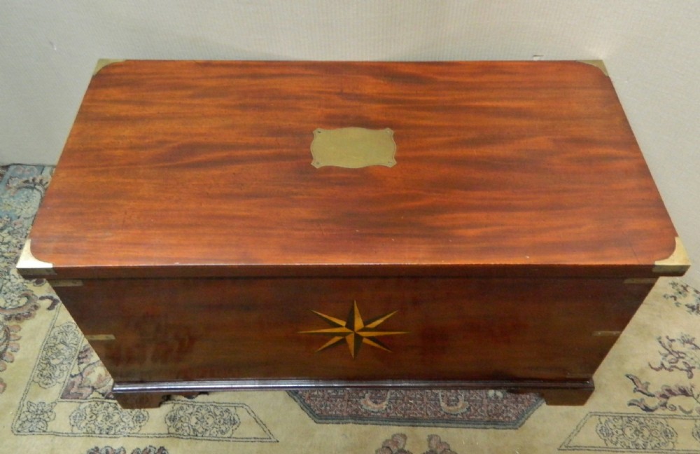 mahogany brass bound trunk View III