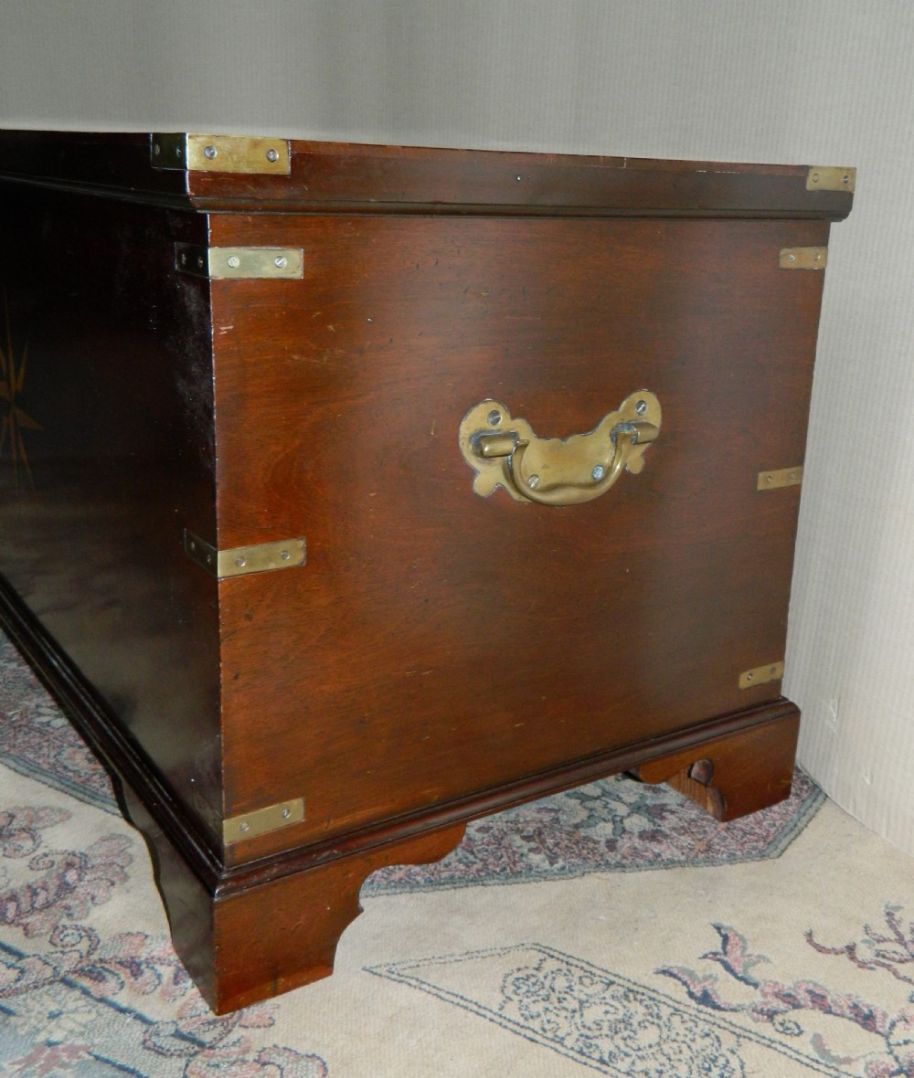 mahogany brass bound trunk View VI