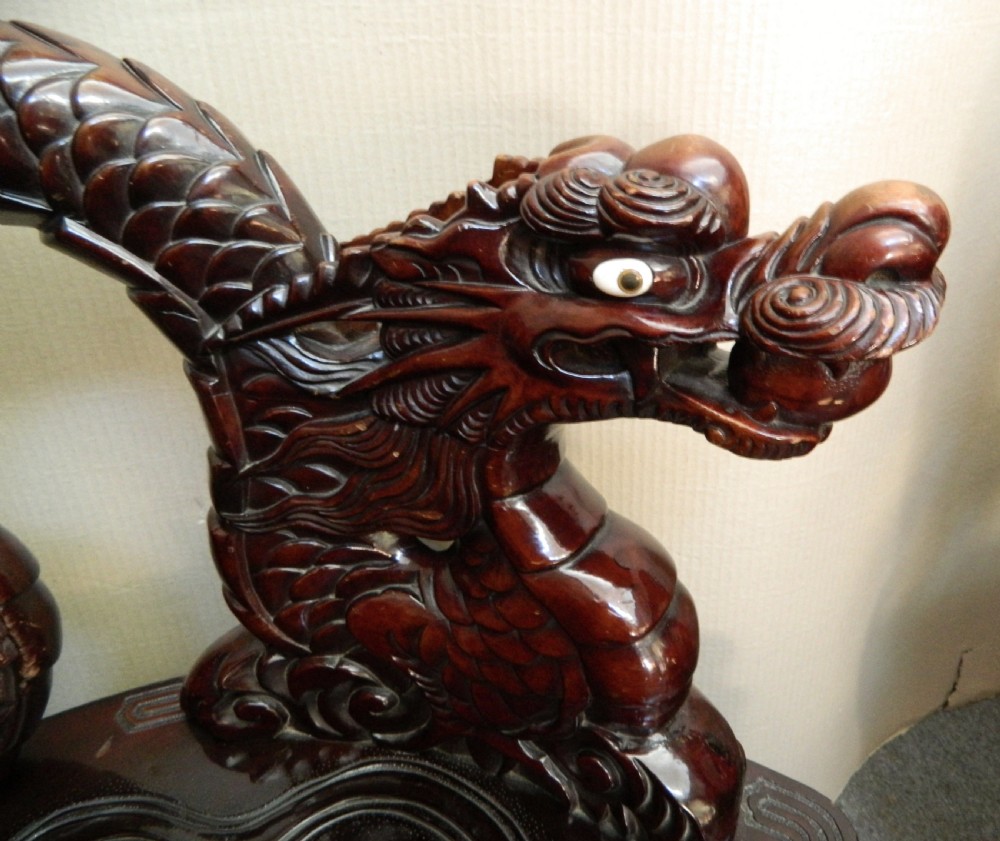 impressive pair of Chinese Dragon chairs View III