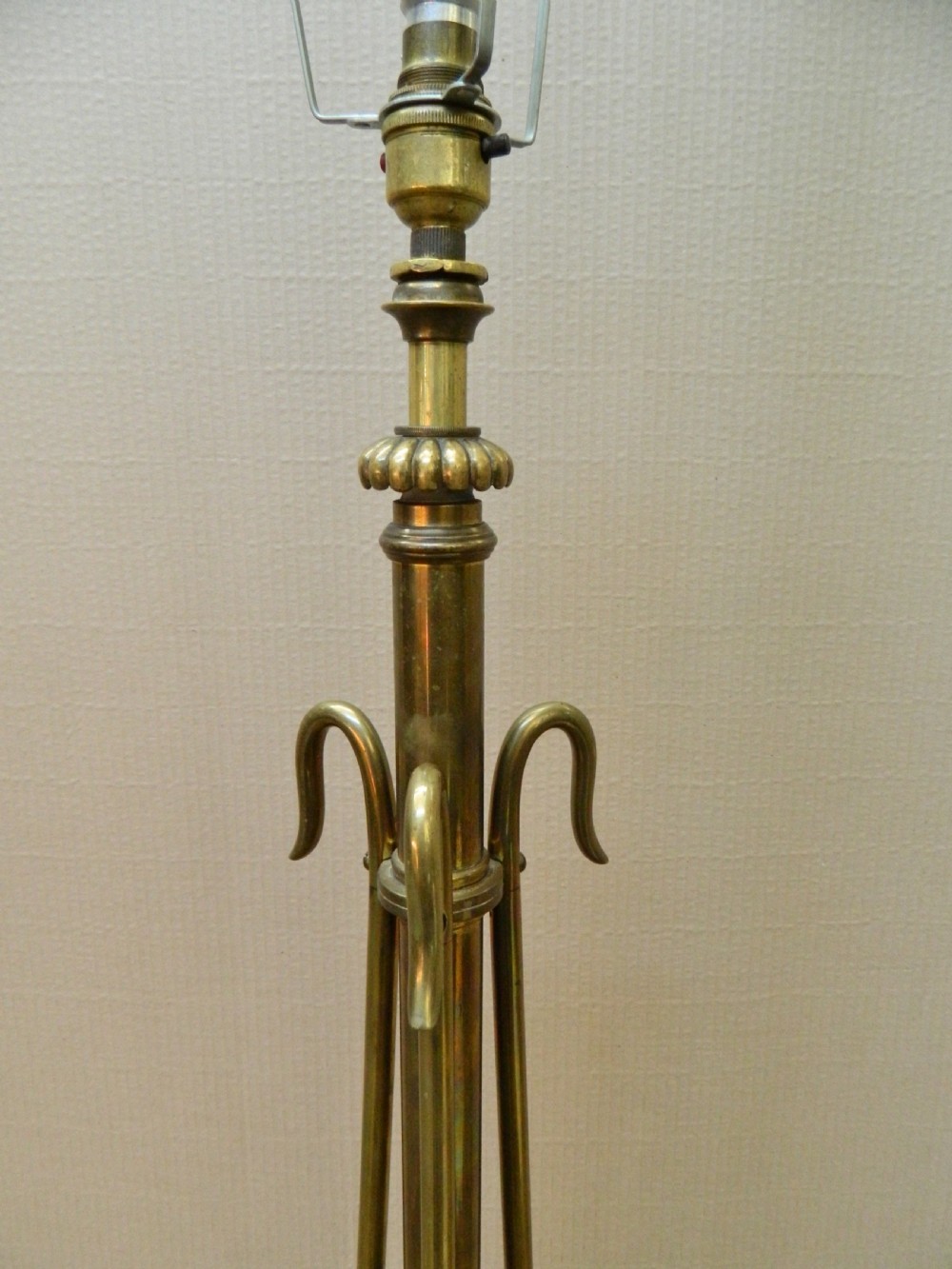 Arts & Crafts brass adjustable standard lamp View IV