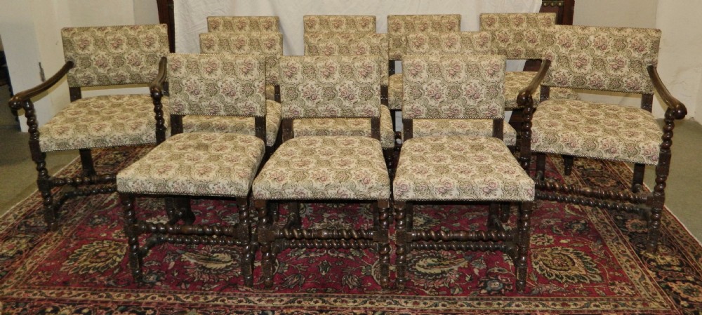 set of 12 oak chairs