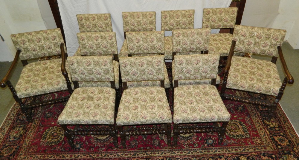 set of 12 oak chairs View VII