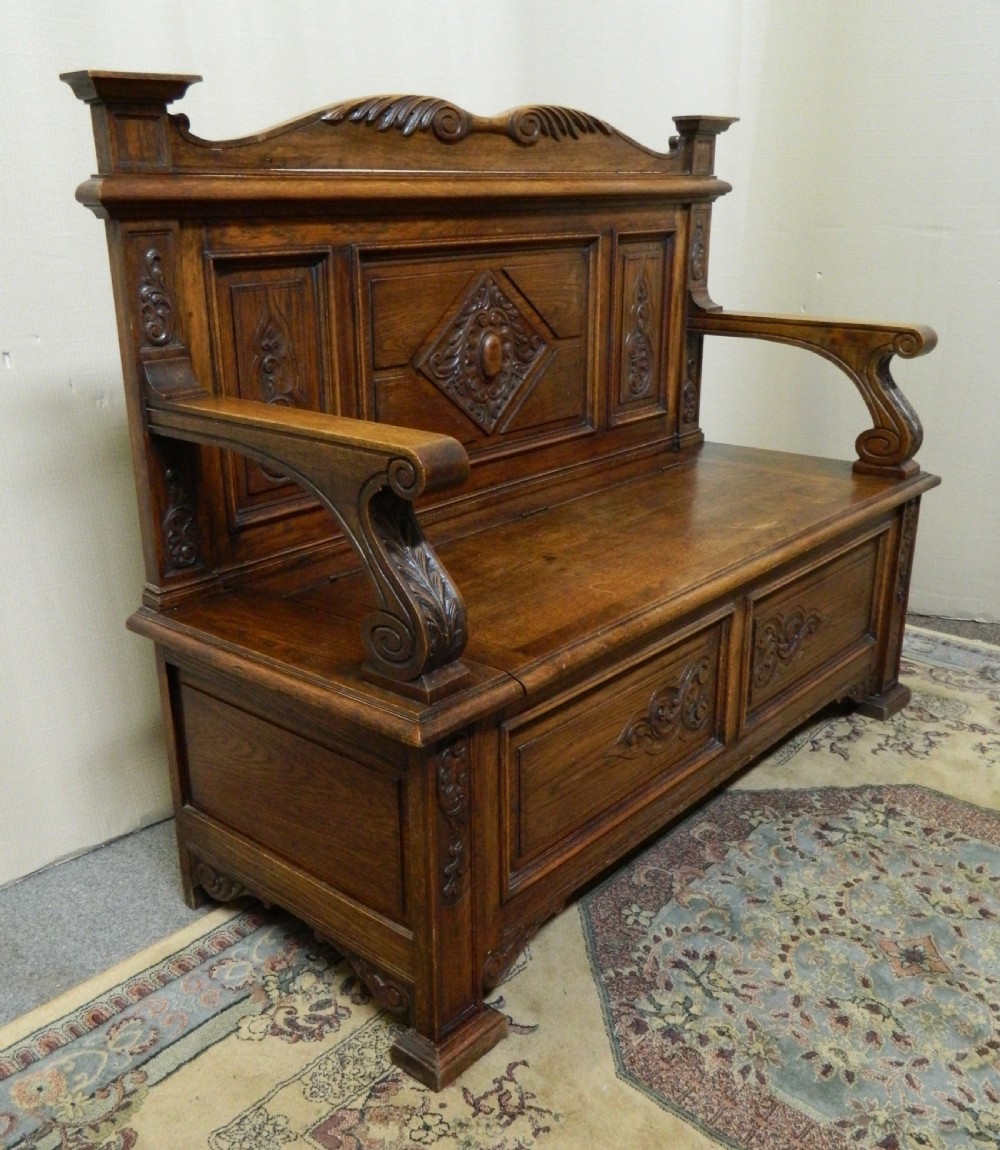carved oak settle View II