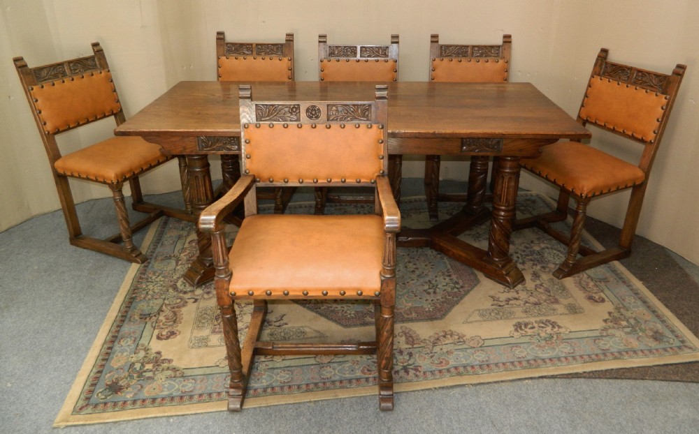 oak refectory table View VI