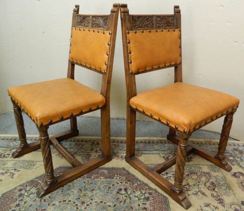 set of 6 carved oak chairs View VI