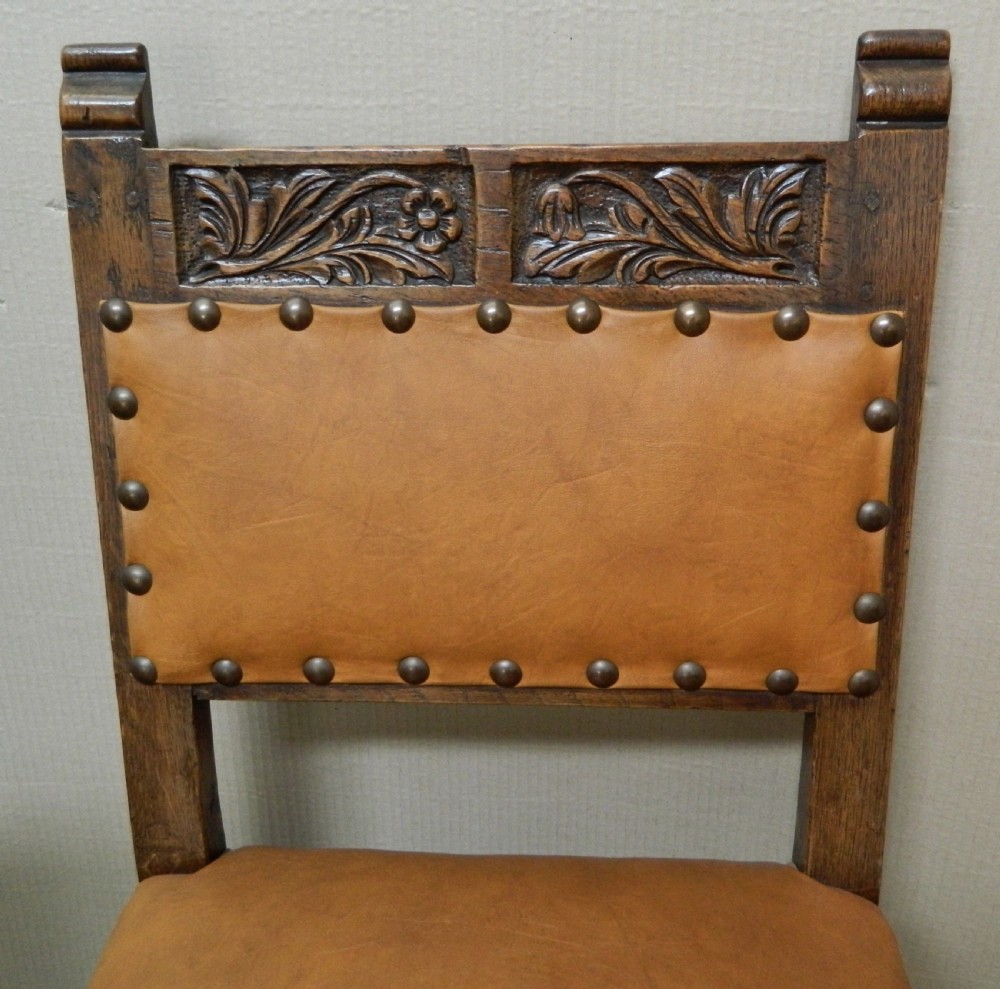 set of 6 carved oak chairs View VII
