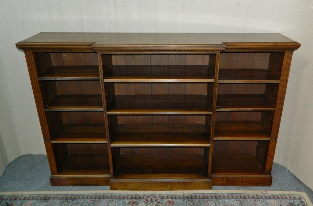 mahogany breakfront bookcase