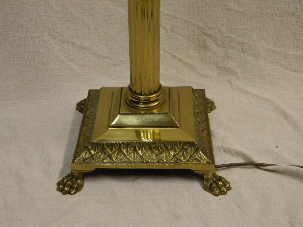 Corinthian column brass standard lamp View II