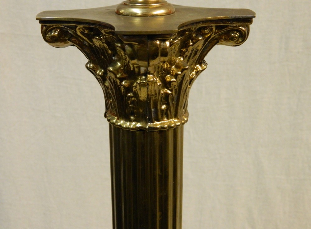Corinthian column brass standard lamp View V
