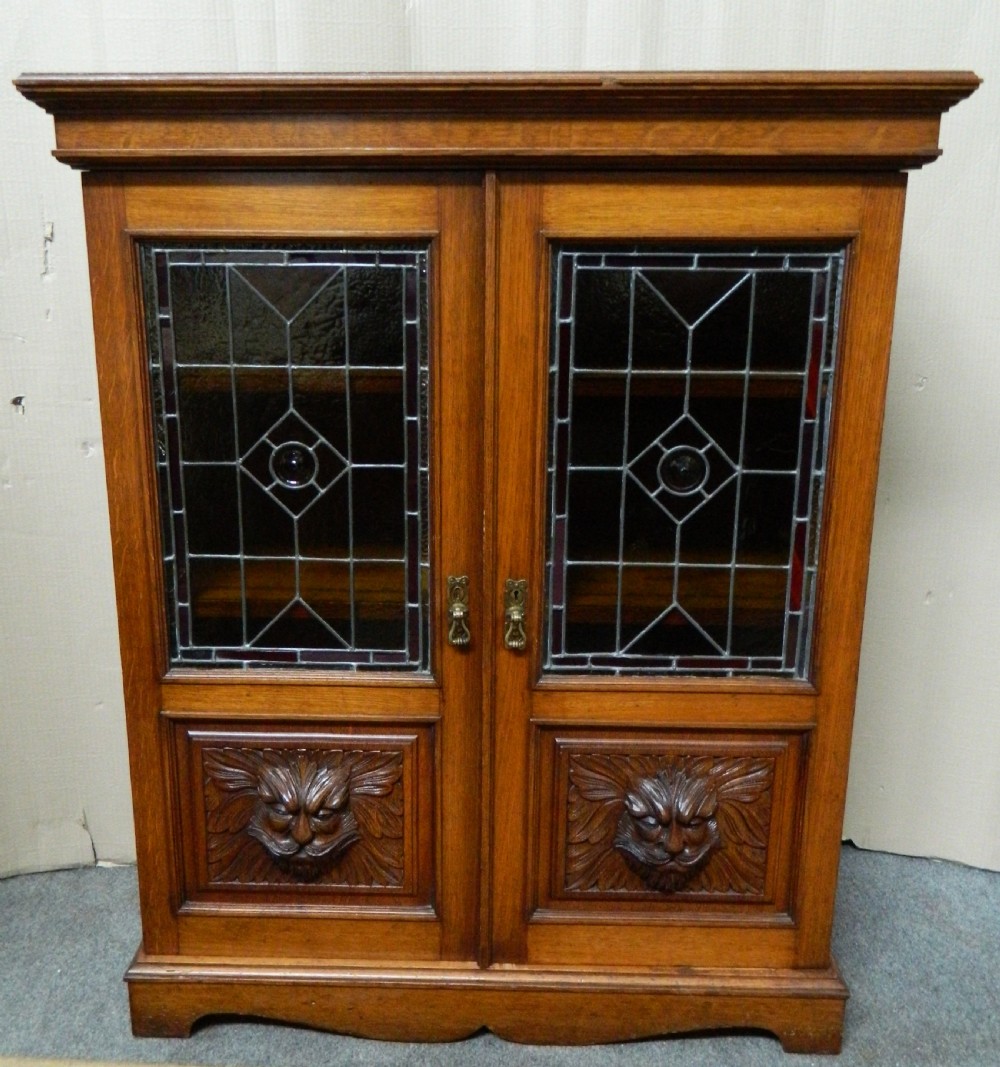 unusual oak corner bookcase View IV