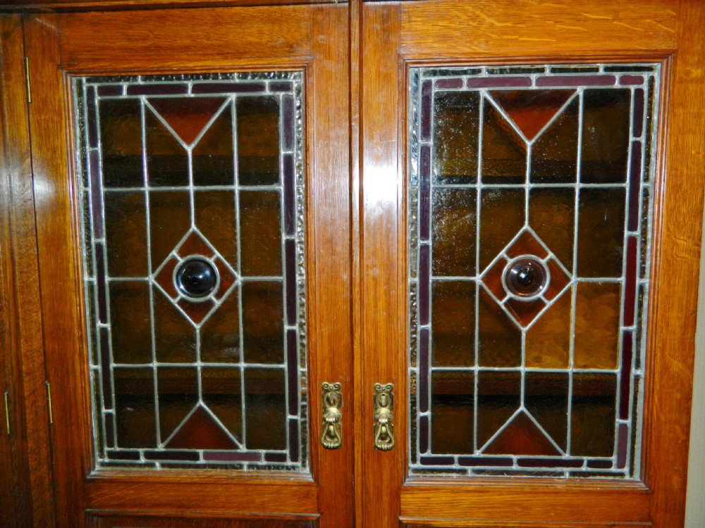 unusual oak corner bookcase View V