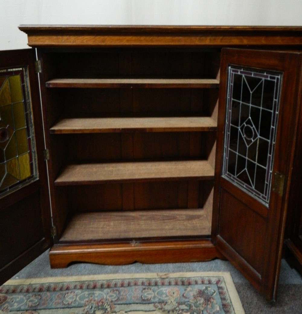 unusual oak corner bookcase View VII