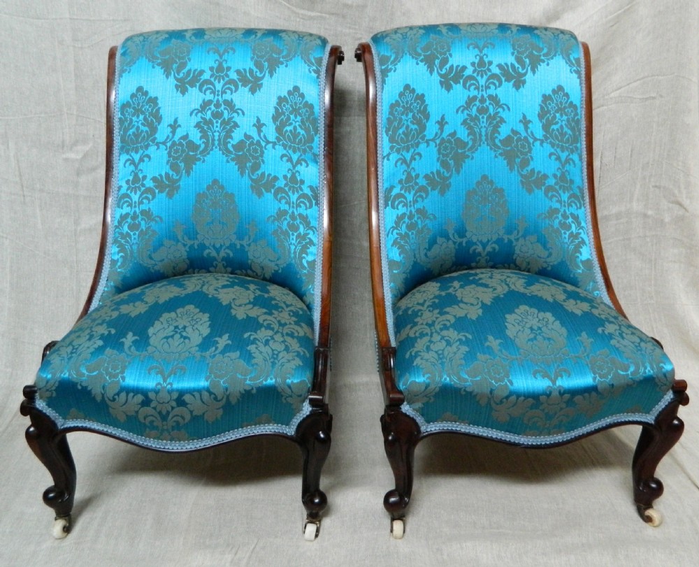 pair of rosewood slipper chairs View III