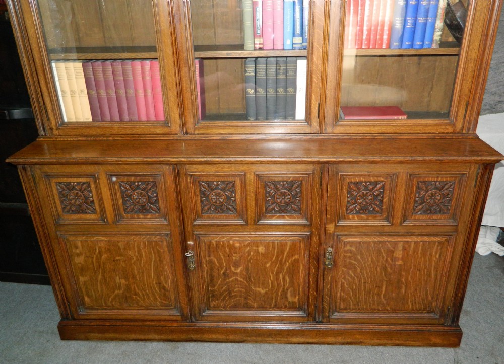 large oak bookcase View V